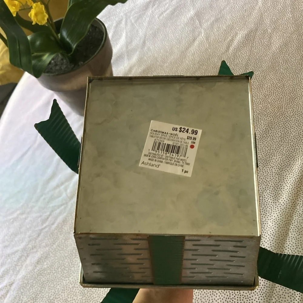 Ashland Christmas holiday spice tabletop decor iron new silver green